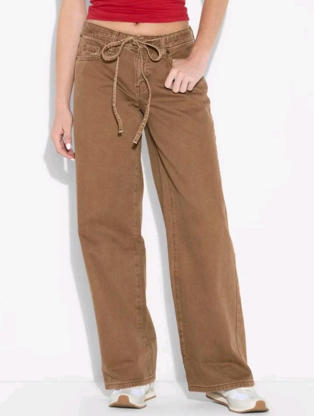 Women Low-Rise Baggy Jeans - Wild Fable Brown size  6